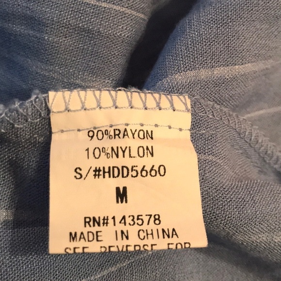 HOT & DELICIOUS Striped Chambray Off the Shoulder Top - Picture 7 of 8